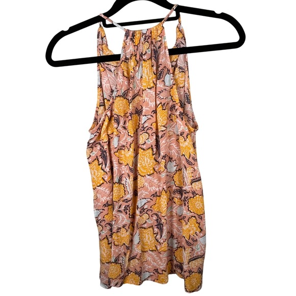 LOFT Floral Halter Neck Tank Top Peach XS - Picture 2 of 8